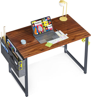 32 inch Small Computer Desk Study Table for Small Spaces Home Office, Deep Brown Kids Desk