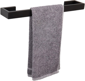 Towel Rack Wall Mounted Bathroom Towel Holder, 3 Levels x 2pcs (Black)