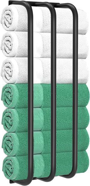 3 Bar Wall Towel Rack, Bathroom Bath Towel Holder Storage - Black