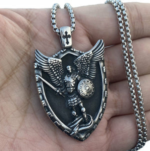 Catholic Christian Saint St Michael Medal Medallion Pendant Necklace Sales