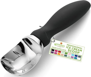 Chef Ice Cream Scoop with Comfortable Handle, Black