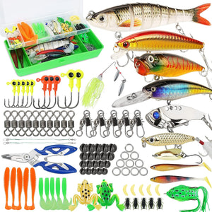 92pcs Fishing Lures Tackle Box Bass Fishing Kit Including Animated Lure,Crankbaits,Spinnerbaits,Soft Plastic Worms