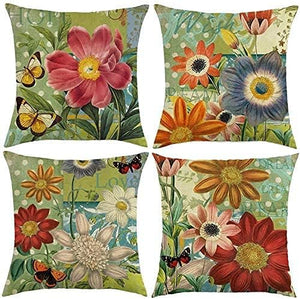 Spring Summer Pillow Covers 18x18, Outdoor Sunflower Pillow Case