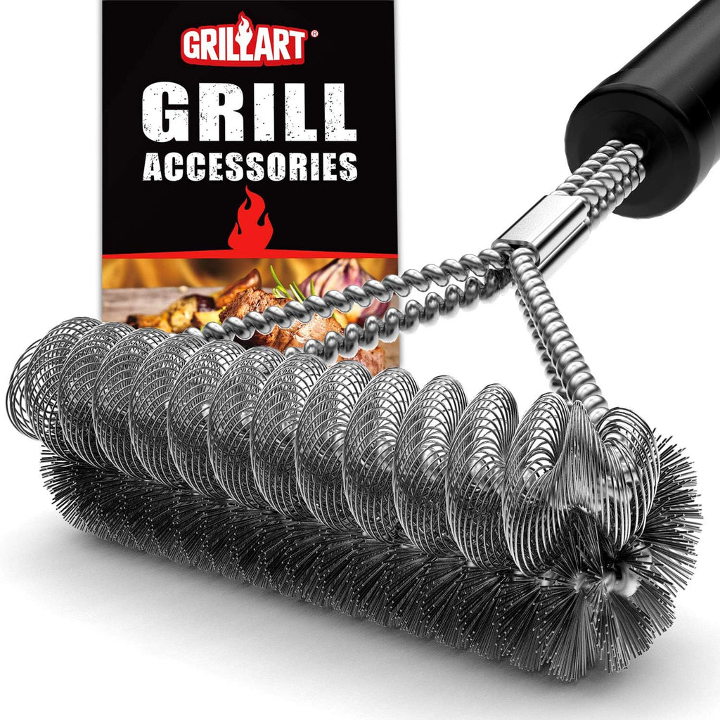 Grill Brush Bristle Free & Wire Combined BBQ Brush, 18" Grill Cleaner Brush for Gas/Porcelain/Charbroil Grates