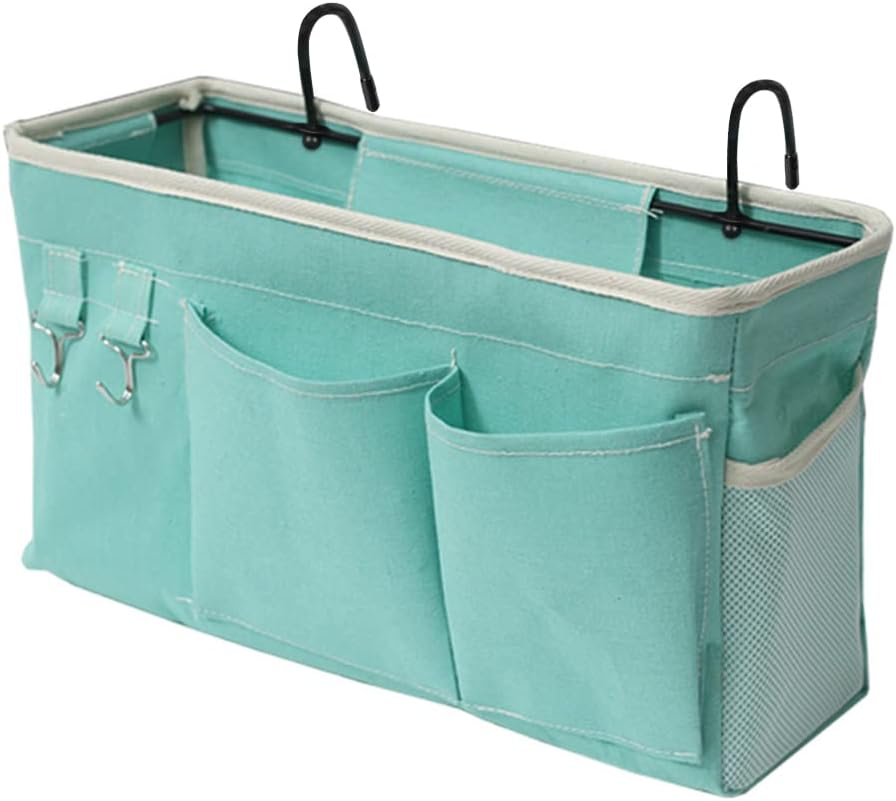 Bedside Storage Bag Hanging Organizer for Bunk and Hospital Beds (Green)