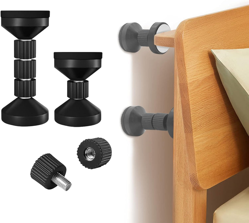 Adjustable Threaded Bed Frame Anti-Shake Tool for Bed, Headboard Stoppers  (2pcs Black Upgraded Version, 40-100mm)