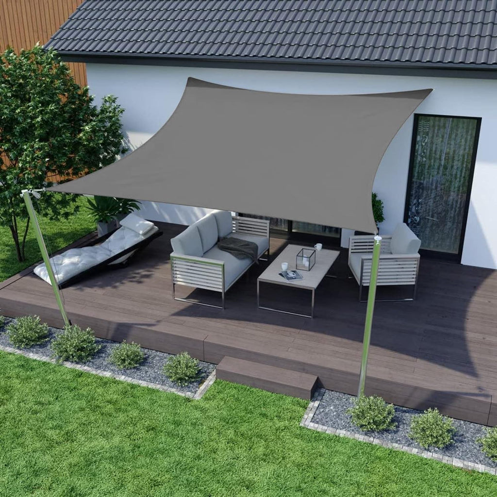 6.5' x 10' Sun Shade Sail Waterproof Sun Shade Sails Canopy Effectively 95% UV Block, Oxford Fabric (Gray,2 x 3M)