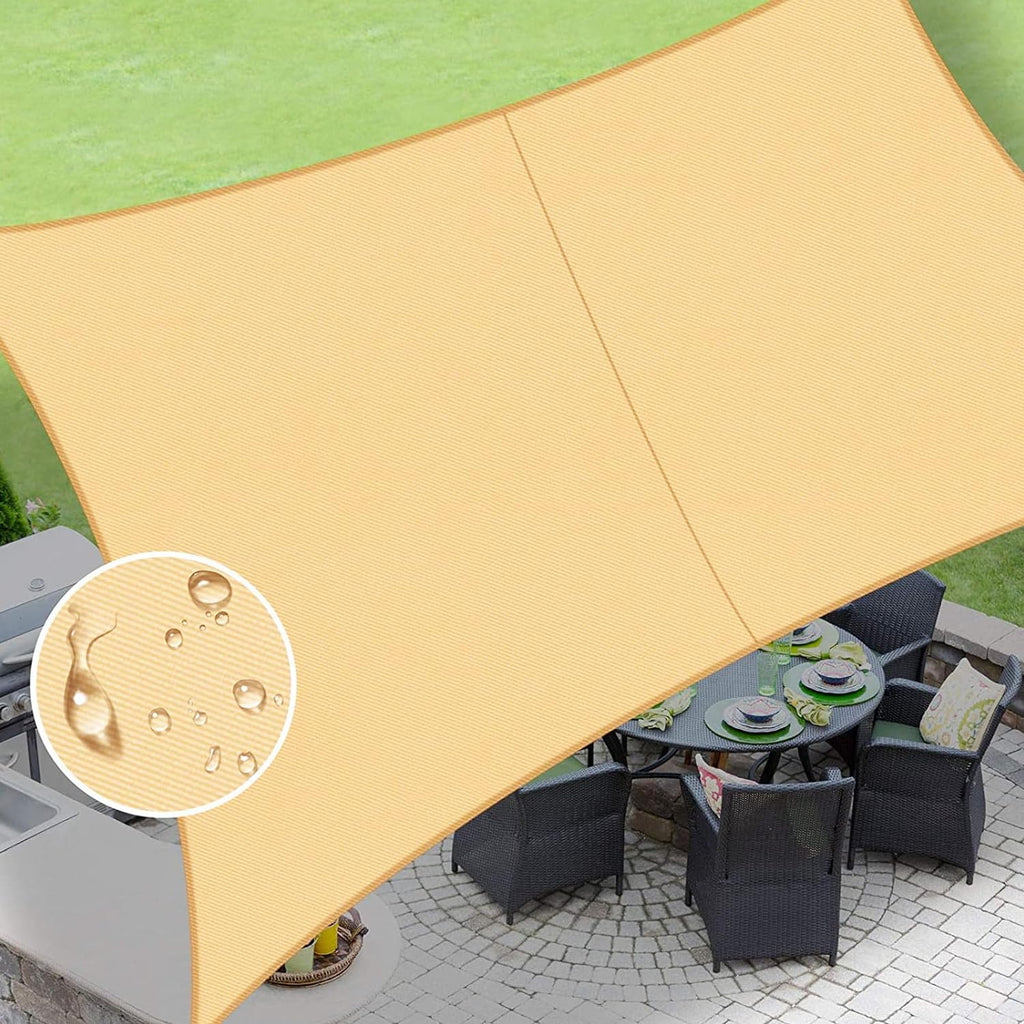 Waterproof 10'x13' Triangle Sand Sun Shade Sail Cannoy UV Resistant for Outdoor Patio