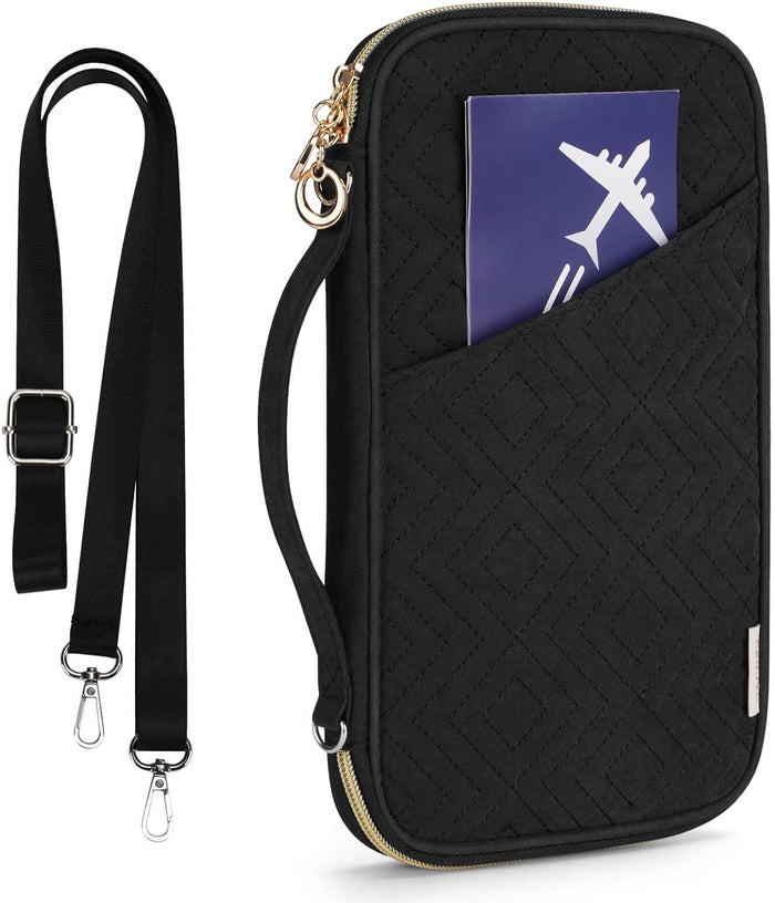 RFID Family Travel Passport Holder for 6, Premium Portable Travel Document Organizer