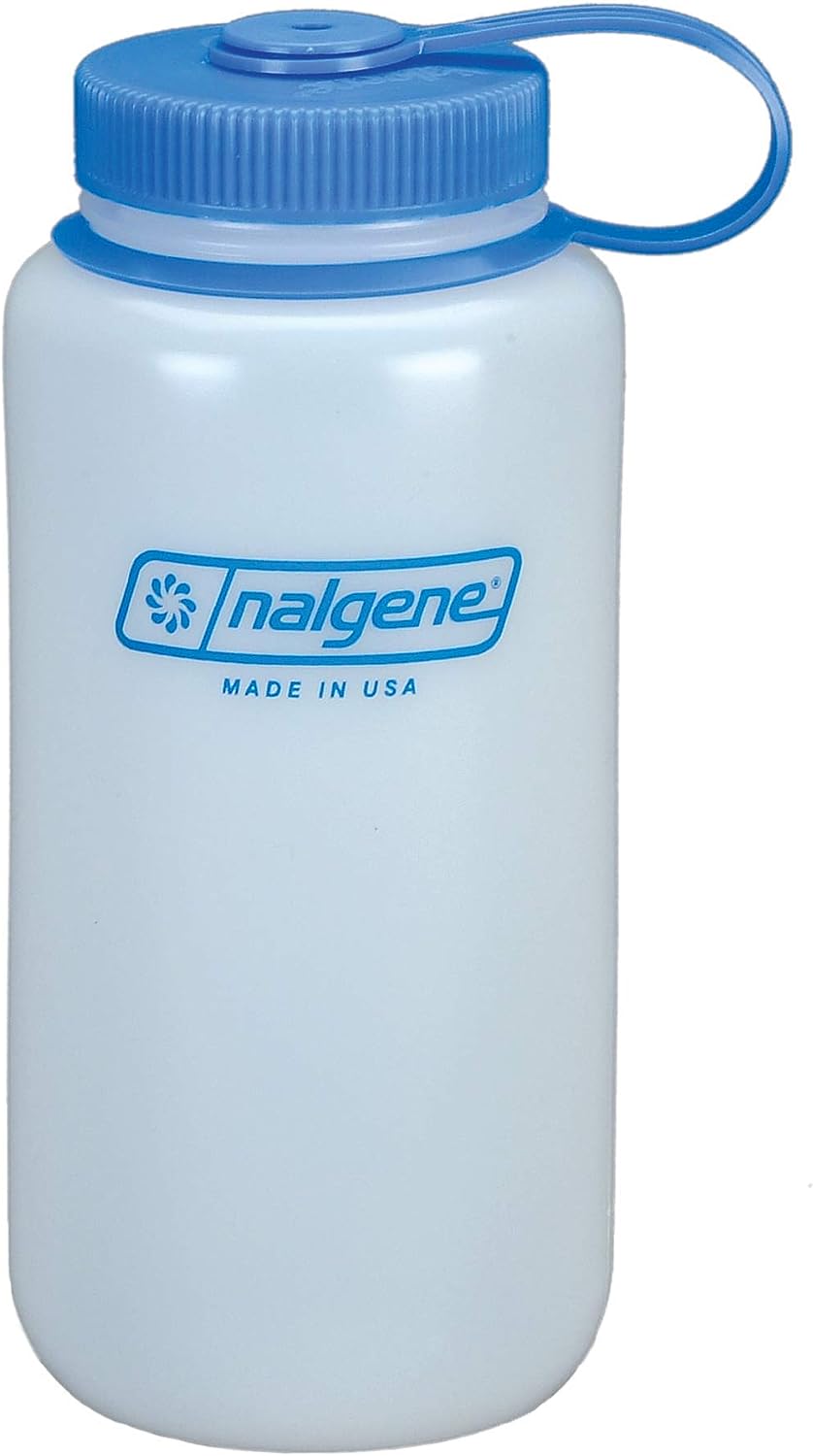 Outdoor HDPE Wide Mouth BPA-Free Water Bottle, Plastic, 32 oz ,Blue