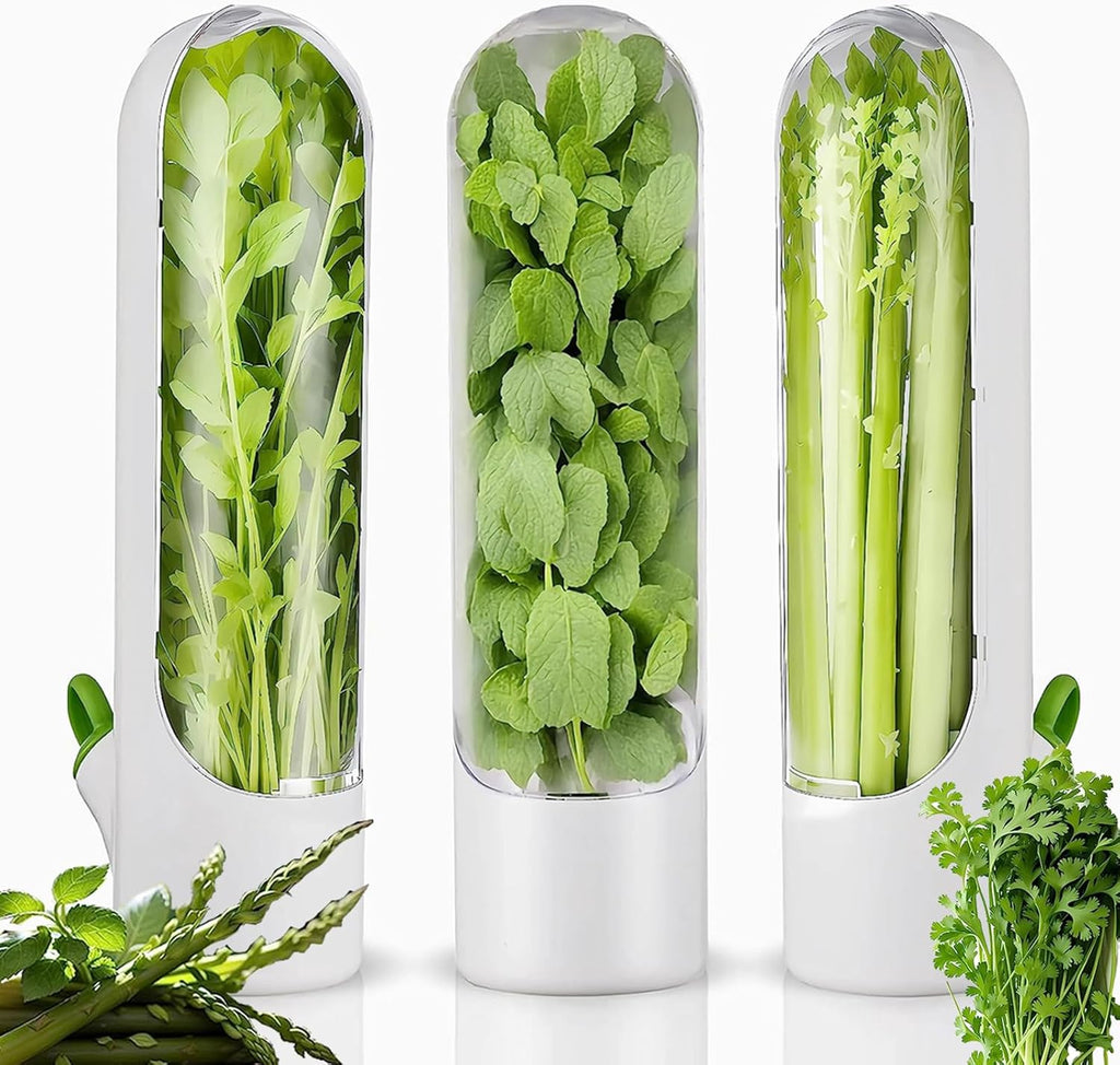 Fresh Herb Keeper for Cilantro, Parsley, Asparagus, Keeps Vegetables for 2-3 Weeks (3PCS Herb Saver