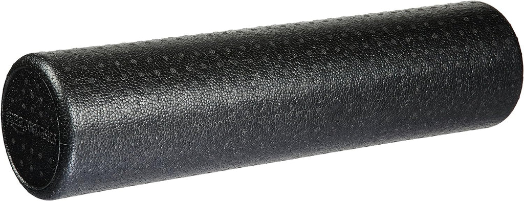 High-Density Round Foam Roller for Exercise, Massage, Muscle Recovery, 24 inches, Black