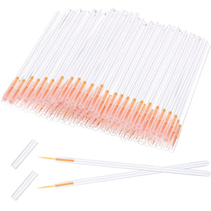 100 Pack Disposable Eyeliner Brush Applicator Cosmetic Eye Wands Makeup Tool (Clear)