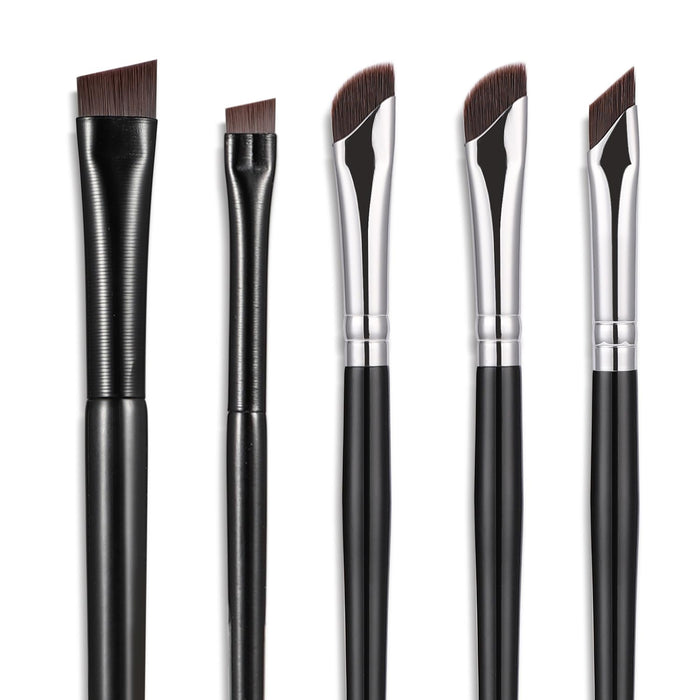 5-Piece Set Eyeliner Brushes for Precision Makeup Application - Fine Angled & Ultra Thin Slanted Flat Angle