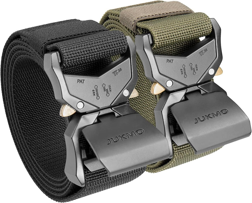 2 Pack Military Hiking Rigger 1.5" Nylon Web Work Belt with Heavy Duty Quick Release Buckle (Medium, Waist 36 Inches)