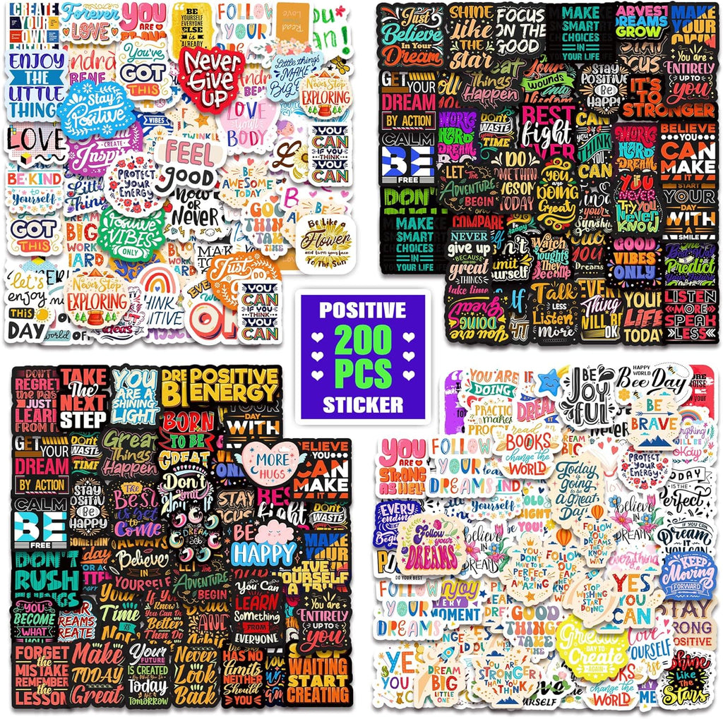 200pcs Inspirational Affirmation Stickers, Encouraging Words Stickers