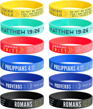 12Pcs Silicone Wristbands Bracelet for Men Women Rubber Bracelet Gifts