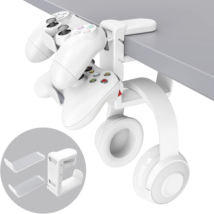 3-in-1 PC Gaming Headset&Controller Holder , White