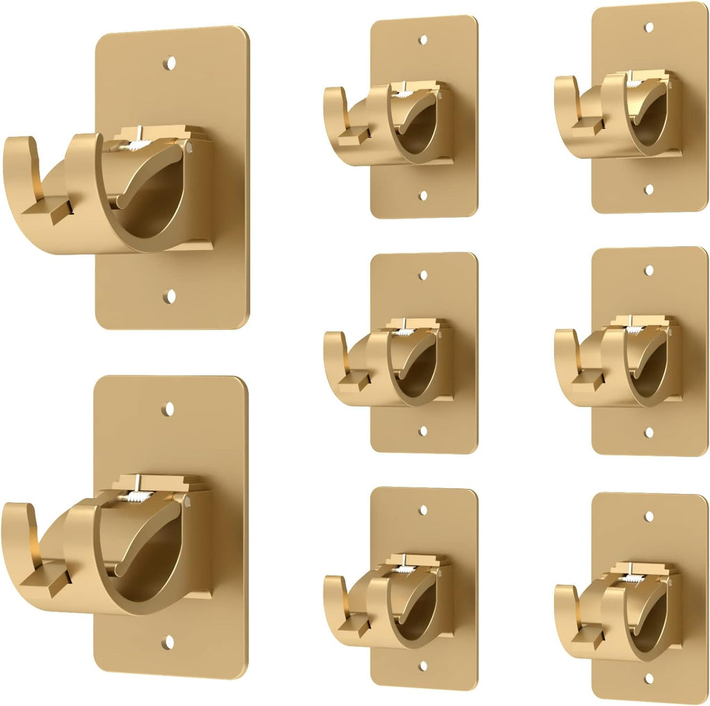 8 Pieces Self Adhesive Curtain Rod Bracket, Universal Plastic Curtain Rod Holders, No Drill Curtain Rod Brackets Curtain Rod Hooks