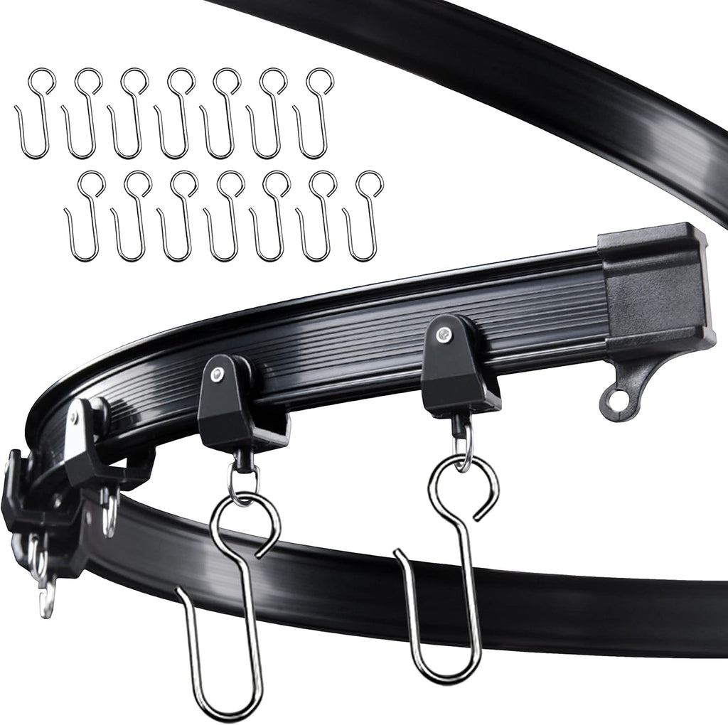 Flexible Bendable Ceiling Curtain Track, 9.8FT (3m), Ceiling Mount for Curtain Rail with Track Curtain System, Black