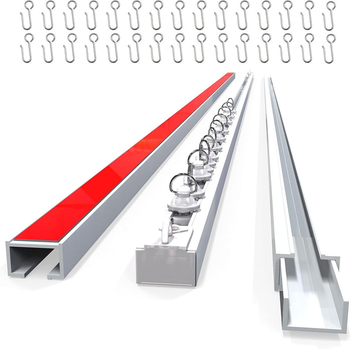 Self Adhesive Curtain Track 9.8FT (3m) for Smooth Ceiling Or Wall- No Drill, Screws, Ceiling Curtain Track (Non-Flexible)