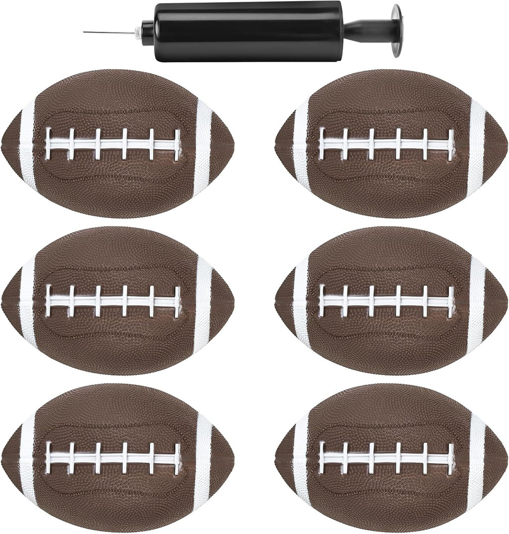 6PCS Mini Inflatable Football, Small Football with Pump 6.3inch Ball Toys for Kids