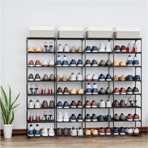 Metal Shoe Rack Large Capacity 4 Rows 8 Tier 56-64 Pairs Shoes Boots Storage Organizer