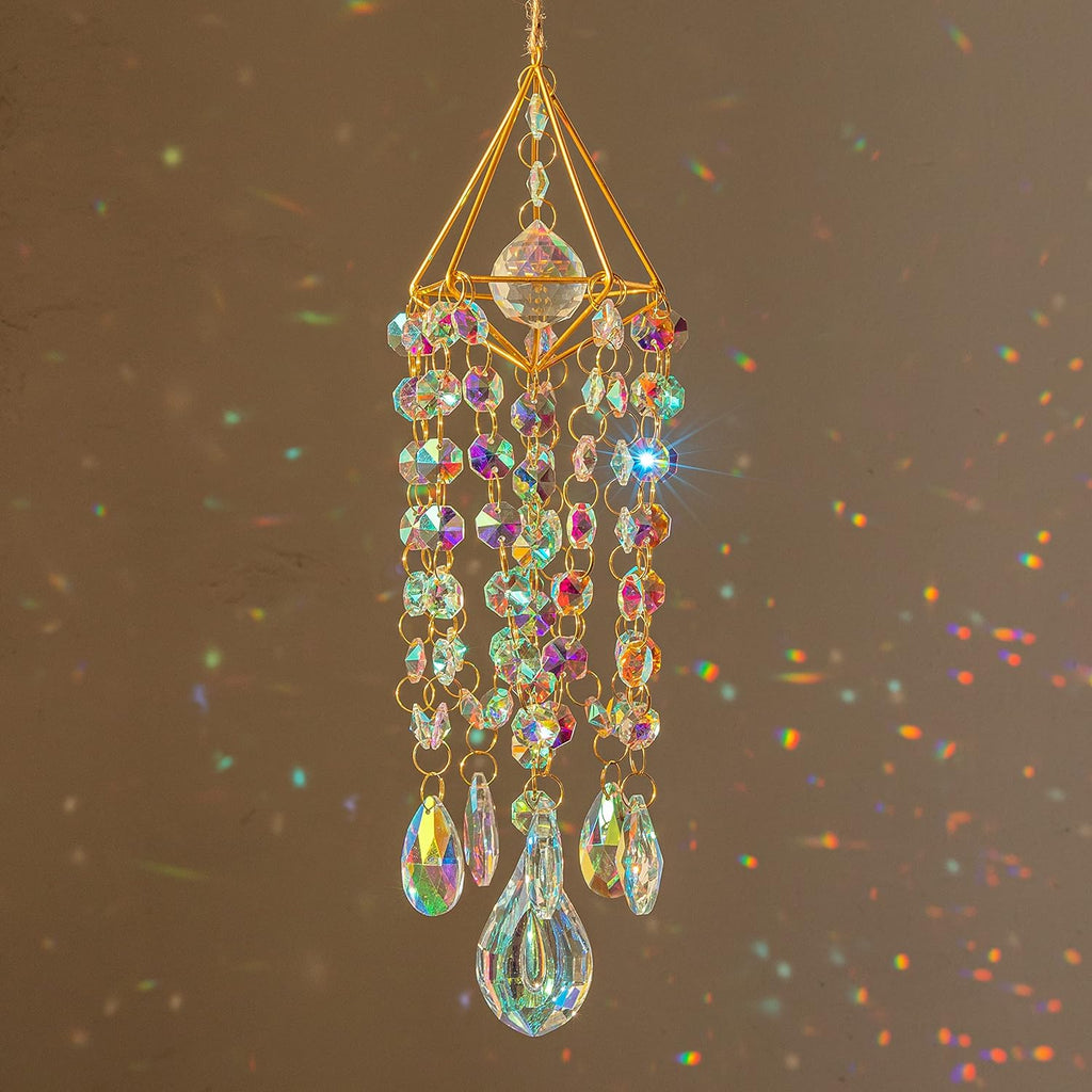 Crystal Suncatchers for Window Hanging Wind Chime Style Garden Sun Catchers