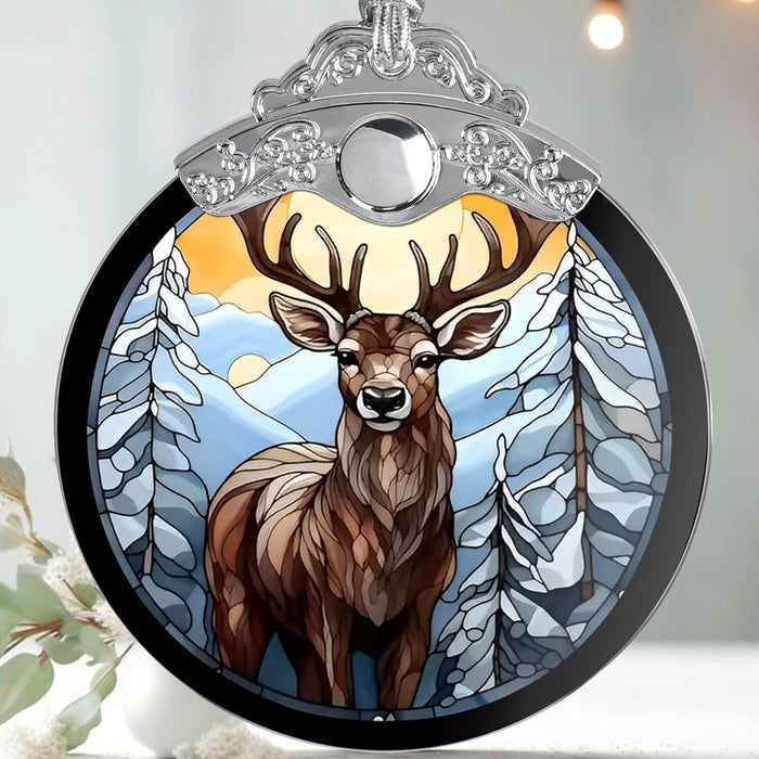 Deer Christmas Decor, Deer Ornaments for Christmas Tree, Stained Glass