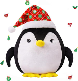 15'' Soft 3D Penguin Plush Stuffed Throw Pillow Large Festive Decorative Cushion for Sofa Home Decor