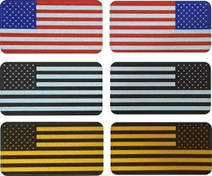 6 pcs Hard Hat American Flag Stickers, REFLECTIVE USA Set Stealthy Flag Hard Hat Stickers