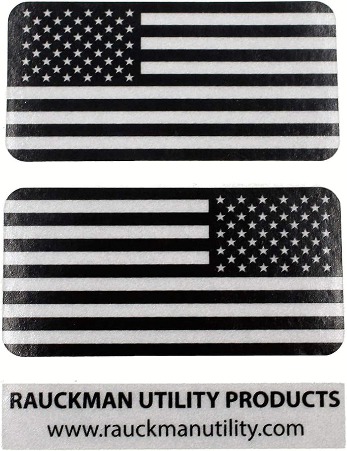 Black Ops Reflective USA Flag Hard Hat Stickers - Engineer Grade - 1" x 2" - QTY 2