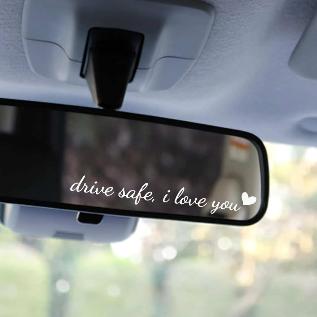 3PCS Drive Safe, I Love You Rearview Mirror Decal, Car Window Decals, Car Stickers for Women