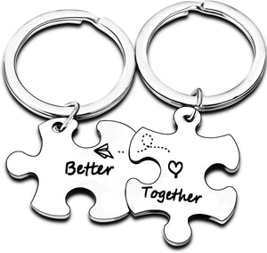 Gifts for Couples Boyfriend Girlfriend Couples Keychains for Husband Wife Valentine's Day Gift (Style C-better Together)