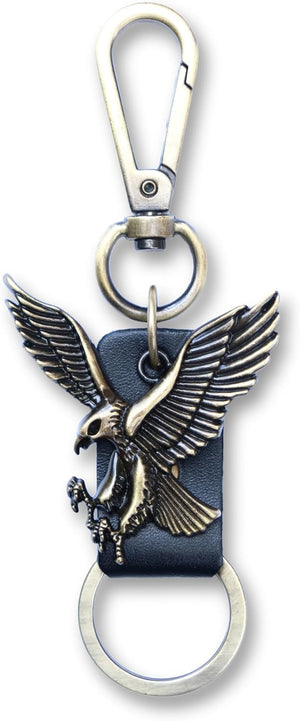 Eagle KeyChain Gift Women & Men Leather Bird KeyRing Home Car Keys Holder Present