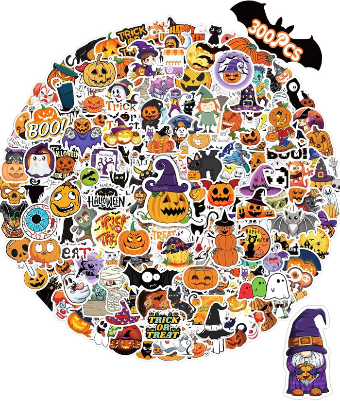 300 PCS Halloween Stickers for Kids, Halloween Pumpkin Stickers