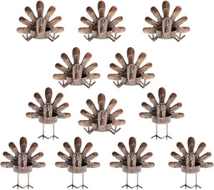 12 Pack Turkey Tealight Candle Holders, Bronze Finished Metal Tea Light Candleholders