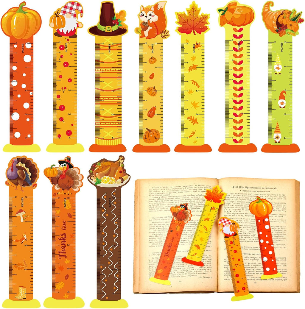 60 Pcs Thanksgiving Bookmarks Cute Bookmark Rulers Fall Gifts Women