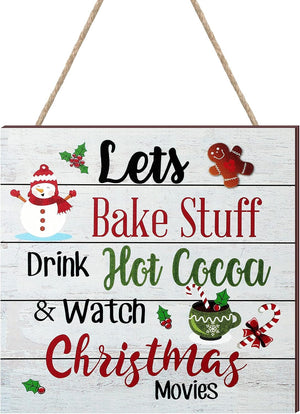 Christmas Hanging Wooden Sign Christmas Coffee Wall Decor Wood