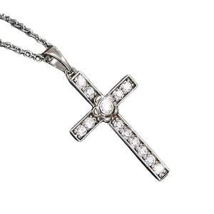 Dainty Silver Cross Pendant, Zircons Alloy Pendant, Necklace Birthday or Chrismas Holiday for Women and Man(Without chain)