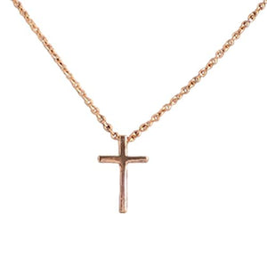 Rose Gold Tiny Cross Necklace for Women, Mini Cross Necklace (18 inches)