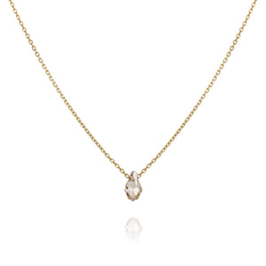 Short Gold Necklace for Women with Swarovski Teardrop Pendant, Length 15-17 Inches