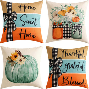 Fall Pumpkin Home Pillow Covers Sweet Home Throw Pillow Covers 18x18 Inch