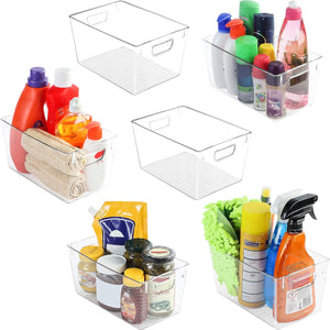 6 Pack Pantry Organizers and Storage Bins - Medium Clear Storage Containers