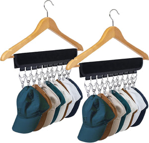 Hat Rack for Baseball Caps Hat Organizer Holder for Hanger & Room Closet Display, 2Pack 10 Hat Storage Clips