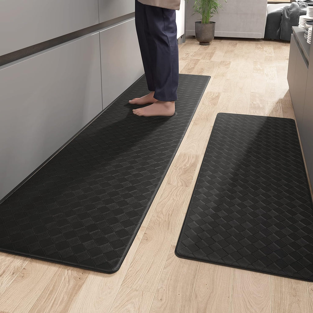 Kitchen Rug Set of 2 for Floor Cushioned Anti Fatigue, Foam Padded Kitchen Mat Set