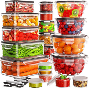 40 PCS Food Storage Containers with Lids Airtight (20 Lids &20 Containers) - Leakproof Meal-Prep Containers