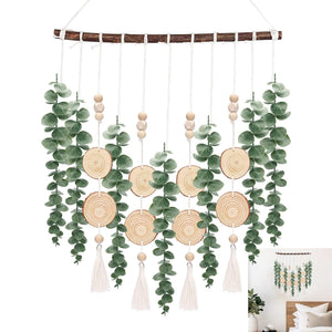 Artificial Eucalyptus Wall Hanging Decor-19 Inch Fake Greenery Leaves Stems Wall Hanging Plants Decor