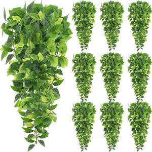 12 Pcs Artificial Hanging Plants Fake Ivy Vines with Fake Leaves for Living Room Decor Indoor Outdoor Decorations, Beauty