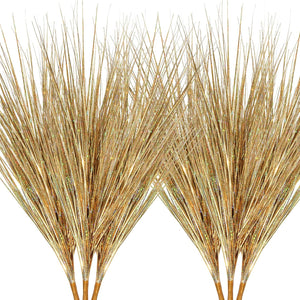 6 Pack UV Resistant, Realistic Artificial Shrubs Plants Onion Grass for Home, Office, Living Room, Garden, Patio Decoration, Gold